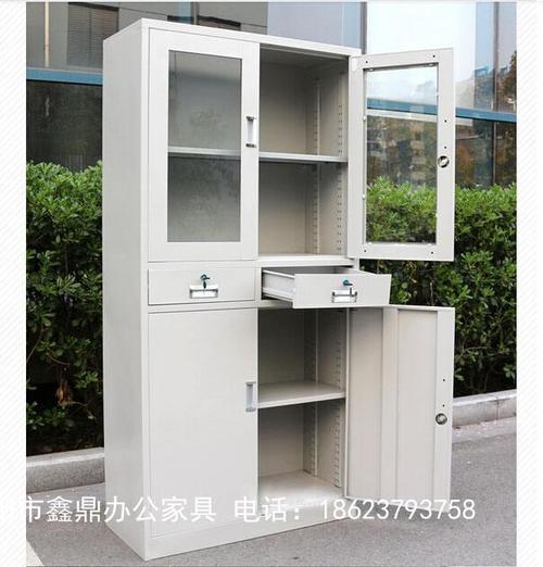 批發(fā)寬上玻下鐵移門柜 經(jīng)濟(jì)耐用型文件柜 鋼制文件柜工廠定做